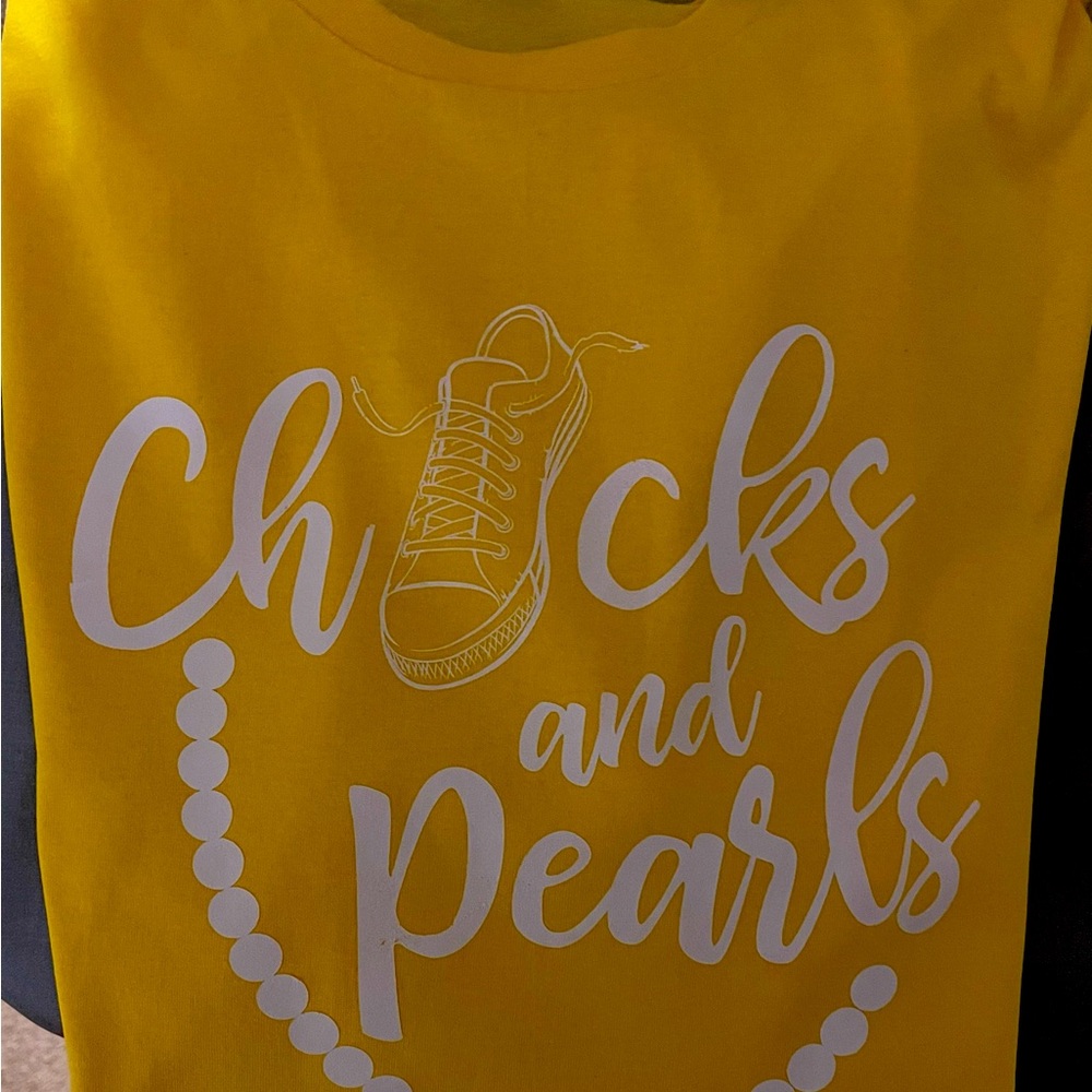 Chucks and pearls custom T-shirts